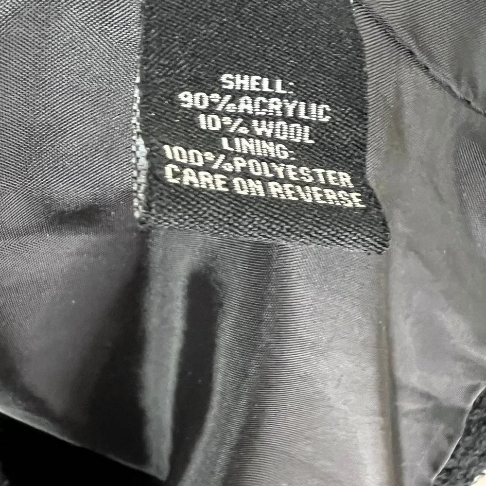 Briggs New York Peacoat Womens 8 Black Textured Acrylic Blend Button‎ Lined Warm